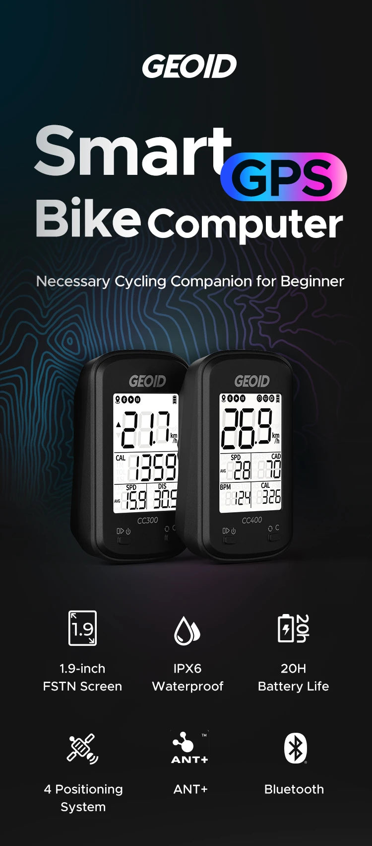 Computador GPS para Bicicleta Geoid CC400