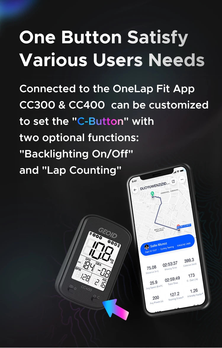 Computador GPS para Bicicleta Geoid CC400