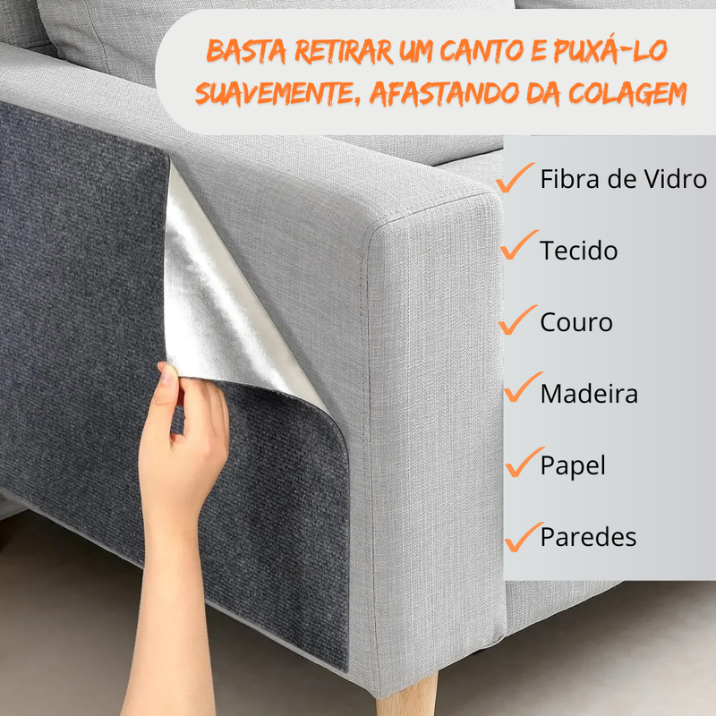 Carpete Arranhador Adesivo Para Gatos - Protetor para Sofá, Cama, Poltrona e Parede