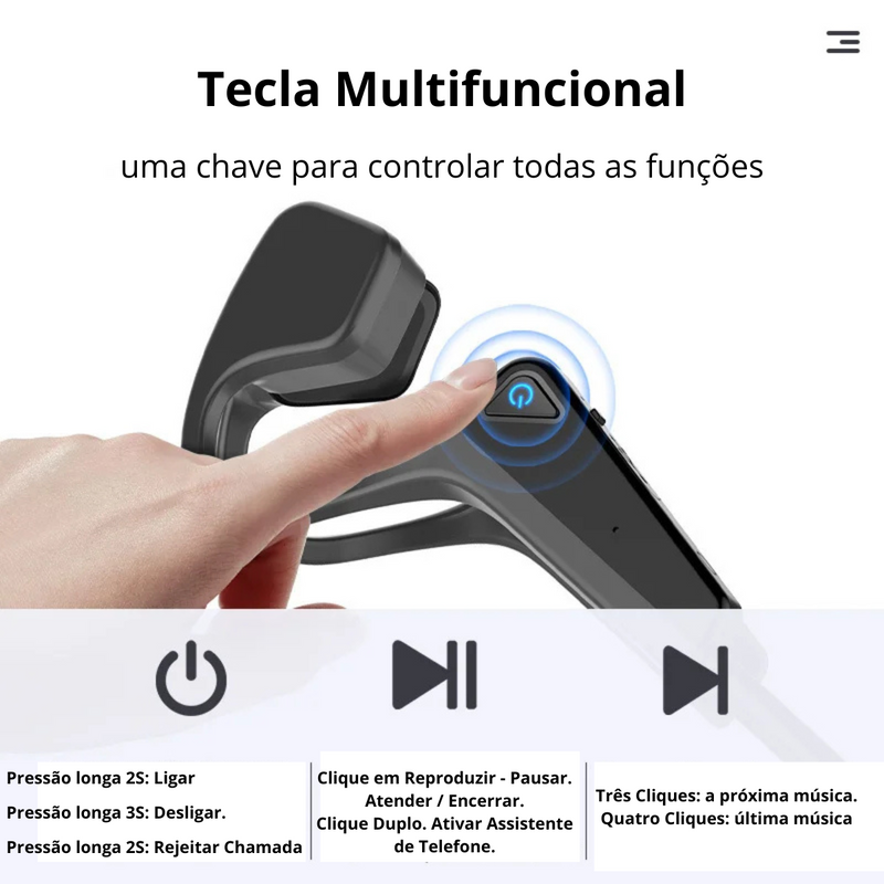 Fone de Ouvido de Condução Óssea Sem Fio Bluetooth TWS com Microfone Xiaomi